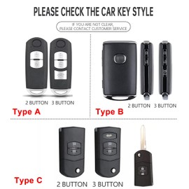 ontto Zinc Alloy Car Key Case Cover fit for Mazda 3 6 CX-5 CX-9 CX-30 CX-50 CX-70 CX-90 MX-30 MX-5 2019-2025 Smart Key Holder case Shell Keychain Keyring Accessories 2/3 Buttons B1