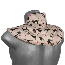 Mimi The cat Neck Pillow with Stand-up Collar, Cherry Stone Cushion, Shoulder and Neck Cushion, Heat Cushion, Warm or Cold