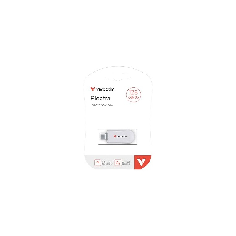 Verbatim Plectra USB-C Flash Drive 128GB White