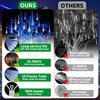 LAMPHOME Christmas Lights Outdoor,12-inch LED Meteor Shower Icicle Lights, 10