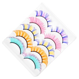 VICASKY 5 Pairs Natural False Eyelashes Curly Colored Lashes for Makeup Easy to Wear Extensions for Parties Stage Performances Daily Use present for Fashionable Women