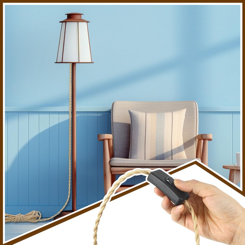 Relaxweex Twisted Cloth Covered Lamp Cord with Switch and Plug,