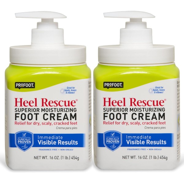 Profoot Heel Rescue Foot Cream 16 Ounce Bottle, 2 Pack,