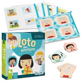 Placote PLA18 Loto der Emotionen Educational Game 1 1 2 4 Years