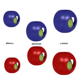 Unique Ball in a Ball Floating Teaser Dog Toy Choose Size and Color (Blue, Large)