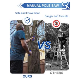 SKGPOLE Pole Saws for Tree Trimming, 5-20 Foot Manual Pruning Pole Saw, Tree Pruner with Telescoping Extension Pole for High Reach with 19" 3X Detachable Saw for Yard Garden Trees Branches Cutting