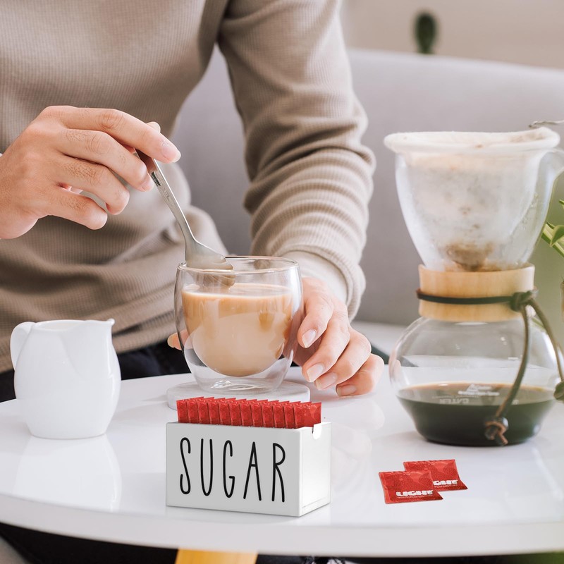 MOJIEZUO Sugar Packet Holder for Coffee Bar, Acrylic Sugar Packets