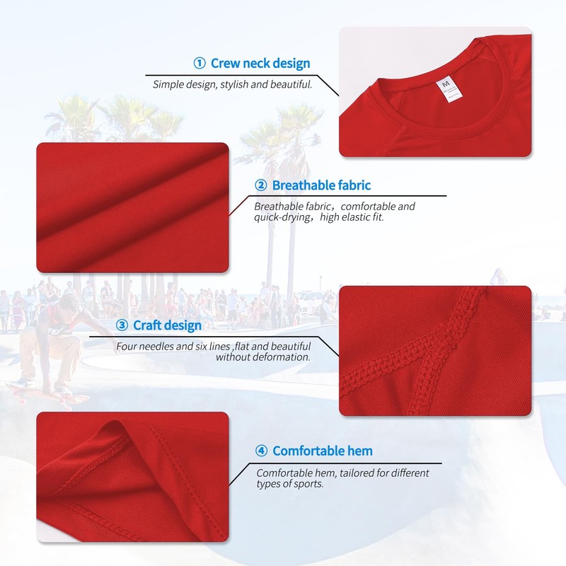 Men's Compression Shirts 1/2 Pack, Workout Tops Short Sleeve Athletic