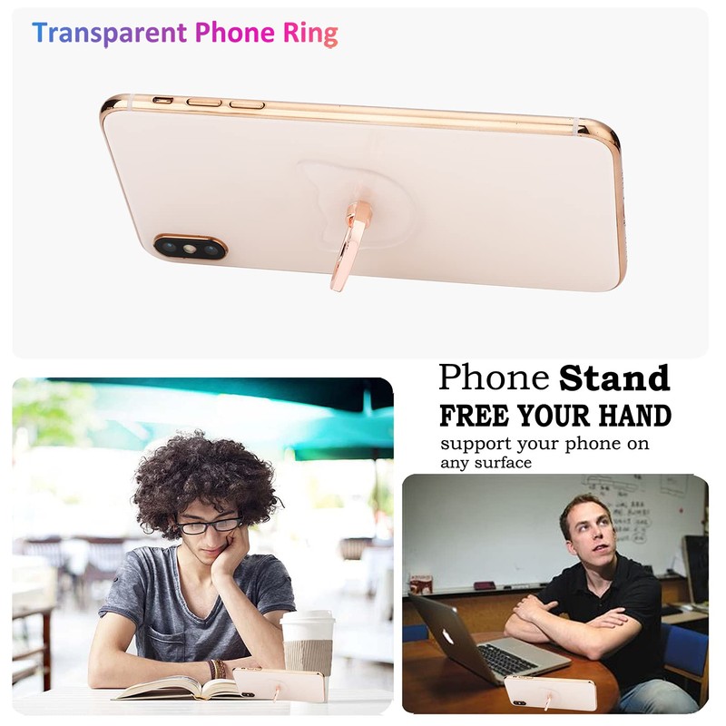 Transparent Cat Cell Phone Ring Holder Kickstand,360 Rotation Clear Cat