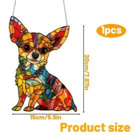 Chihuahua Gifts, Window Hanging Decor, Colorful Chihuahua Suncatcher, Puppy Memorial Keepsake, Single Piece Home Decoration