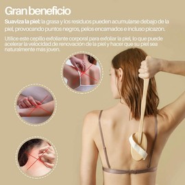 Universo en Línea Cepillo Corporal En Seco con Cerdas Naturales Mango Re movible Anti Celulitis Elimina Celulas Muertas Exfolia y Blanquea La Piel