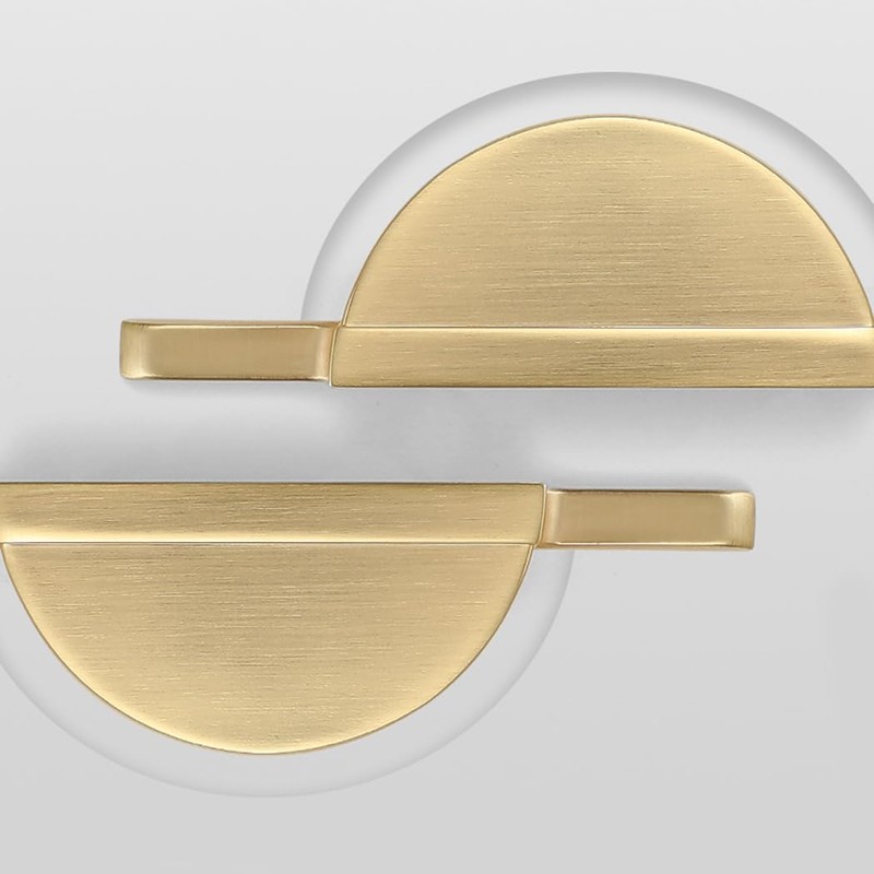 Myxekllo Gold Drawer Pulls Half Moon Drawer Pulls, Brushed Gold
