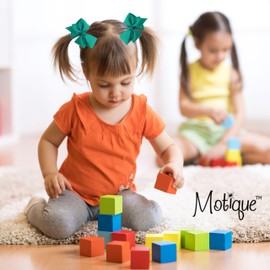 3 Inch Grosgrain Bow for Little Girls- Set of 2 (Teal Green)