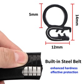 ETOPARS 197 Inch Car Door Edge Protection U-Shape Edge Strips Rubber Seal Window Seal Rubber Profile Metal Edges Protection Strips Sealing Strips 12 mm x 14 mm