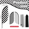 Remagr 2 Sets 7 ft Checkered Flags Banner Black and