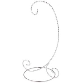 Bard's Twisted Silver Ornament Stand, Medium, 9.5" H x 5.5" W x 5.5" D, Pack of 12