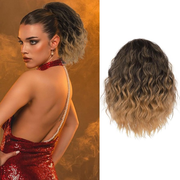 Matriarchs Short Curly Ponytail Extension Drawstring Ponytail for Women Messy