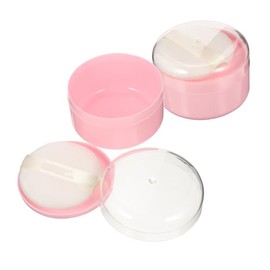 Contenedor de Borlas para Polvos Corporales, Talco para Cuerpo Mujer, con Borla, 2 Piezas, Portátil, para Casa y Camping                              