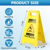 WOUSEDO 2-Pack Caution Wet Floor Sign,17.5" Height,Bright Yellow Double-Sided Folding