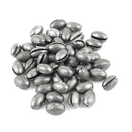 uxcell 50 PCS Egg Lead Fishing Weights Sinkers Line Tackle Fishing Weights, 0.3" x 0.2" Flat Round Split Shots Sinkers for Saltwater Freshwater Fishing