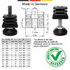 cyclingcolors 4 x Threaded Plugs Square Tube Adjustable Screw Foot
