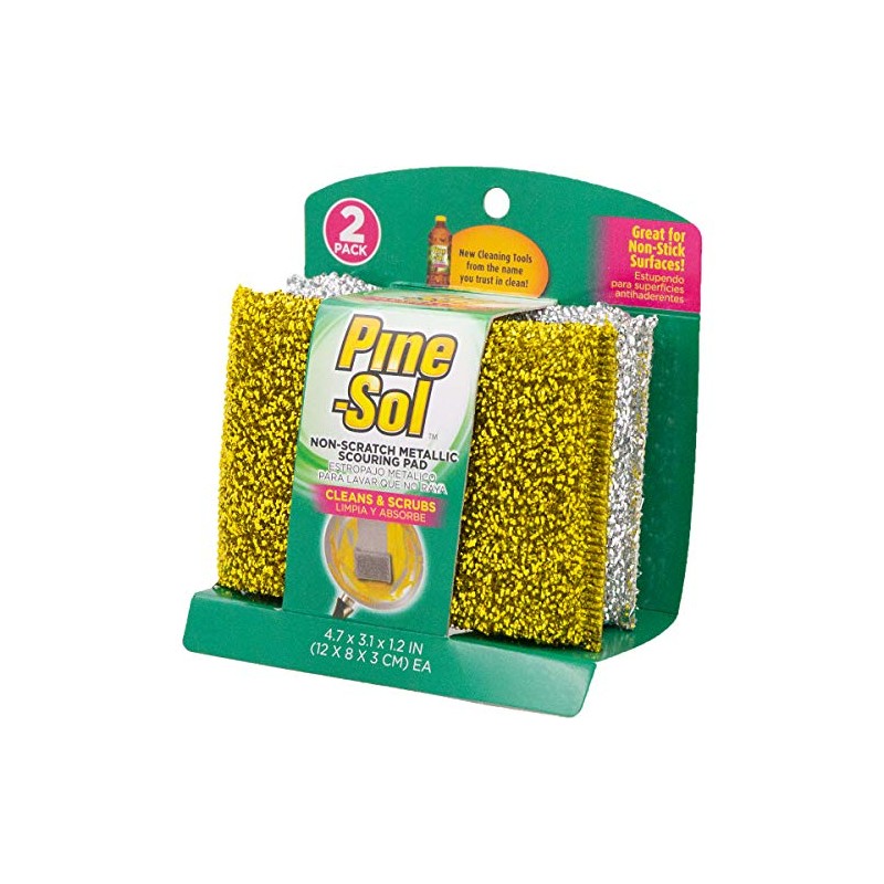 Pine-Sol Non-Scratch Scouring Pads – Pack of 2, Metallic Household