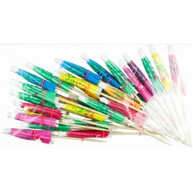 GEM Imports PAR4672 Cocktail Umbrellas | Multicolor | Pack of 25 | 17x12x3cm