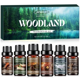 Hotel Diffuser Oils Gift Set - 6x10ML Luxury Fragrance Oil Blend, Hotel Scent Essential Oils Set for Diffuser, Candle, Soap Making Scents:_Woodland