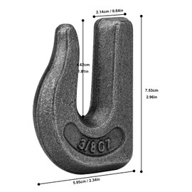 Biugaaufai 10 Pack 3/8'' Weld On Grab Hook, G70 Forged Grab Chain Hooks, Working Load Limit 6600 lbs, Weldable Chain Hooks, Heavy Duty Weld On Hook for Industrial Use, Rigging