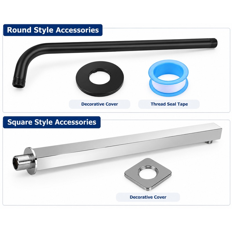 Wall Mounted Shower Head Extension Arm for Rainfall Showers –