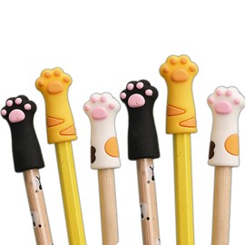 Senyumei Pencil Cap Pencils Cap Pencil Holder 6pcs Cat Paw Pencil Extender Holder 6pcs Set New Classroom Prizes Semester Student Supplies Pencils Auxiliary