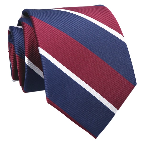 Elfeves - Corbata formal para hombre, diseño de patos voladores, bordados hechos a mano, blanco, rojo, azul marino (Navy Red White), Talla única