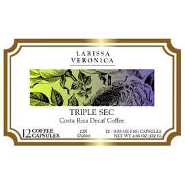 Triple Sec Costa Rica Decaf Coffee (Single Serve K-Cup Pods) (Gourmet, Naturally Flavored, Whole Coffee Beans) (12 pods, ZIN: 574880)