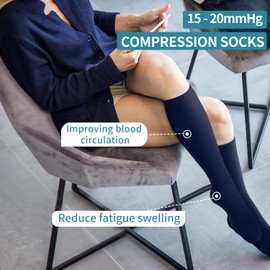 Compression Socks for Women & Men (3 pairs) - Best Support for Nurses, Running, Hiking, Recovery & Flight Socks