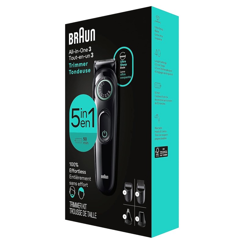Braun All-In-One Style Kit Series 3 3450, 5-in-1 Trimmer for