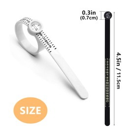 2Pcs Soft Comfortable Plastic Ring Sizer Tool Adjustable Magnified Window Finger Ring Sizer Wedding Groom Ring Sizer UK Measurement with Ring Size Guide Chart