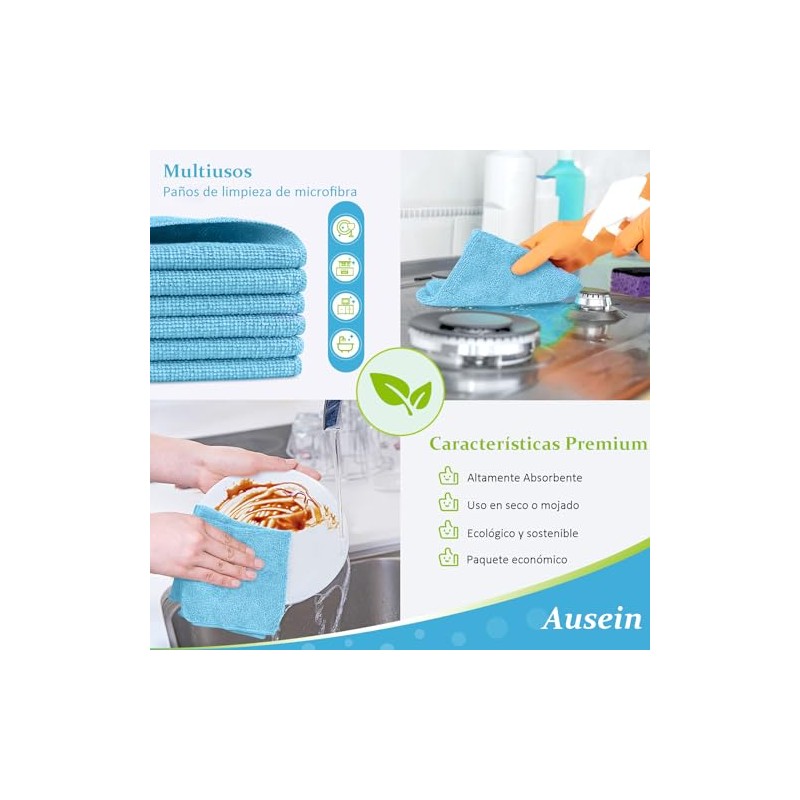 Ausein Toallas de Cocina de 12 Piezas, 40 x 40