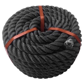 Aoneky 3/8 1/2 5/8 3/4 1 inch Black Twisted Rope (3/8 inch x 100 ft)