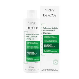 Vichy Dercos - Champú para caspa, tratamiento antifúngico para el cuero cabelludo para hombres y mujeres, sulfuro de selenio de fuerza clínica, formul