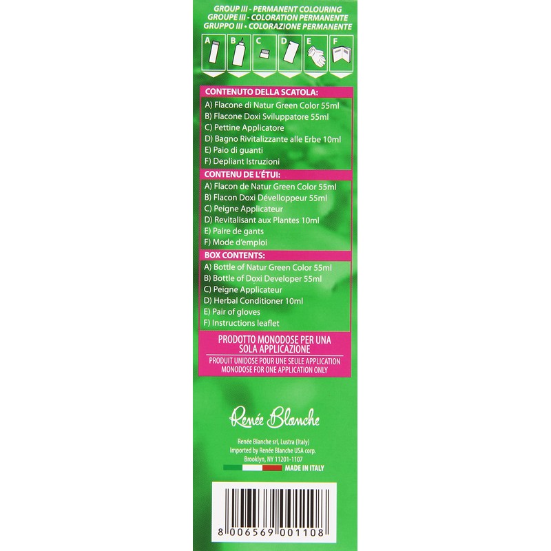 Haarfärbemittel colorazione permanente naturale natur color greenmogano chiaro mogano chiaro