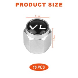 Bangbobi Car Valve Caps with Tyre Marking – Set of 16 Silver Car Valve Caps with Seal for Cars, SUVs, Caravans and Motorcycles