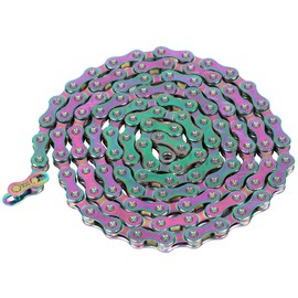 ZHIQIU 10 Speed 116 Links Bicycle Chain, Silver,Gold (1/2x11/128-Inch) Compatible with 9 Speed (Rainbow Color)