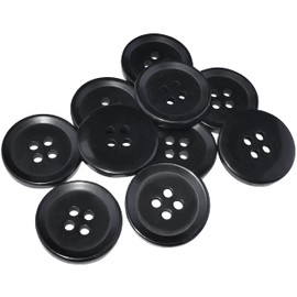 AERZETIX - C56949 - Set mit 10 runde Nähknöpfe Ø20x3 mm mit 4 löchern 32L L32 - farbe schwarz - aus kunststoff - Öffnung 2.5 mm - für kurzwaren nähen kleidung handwerk dekoration