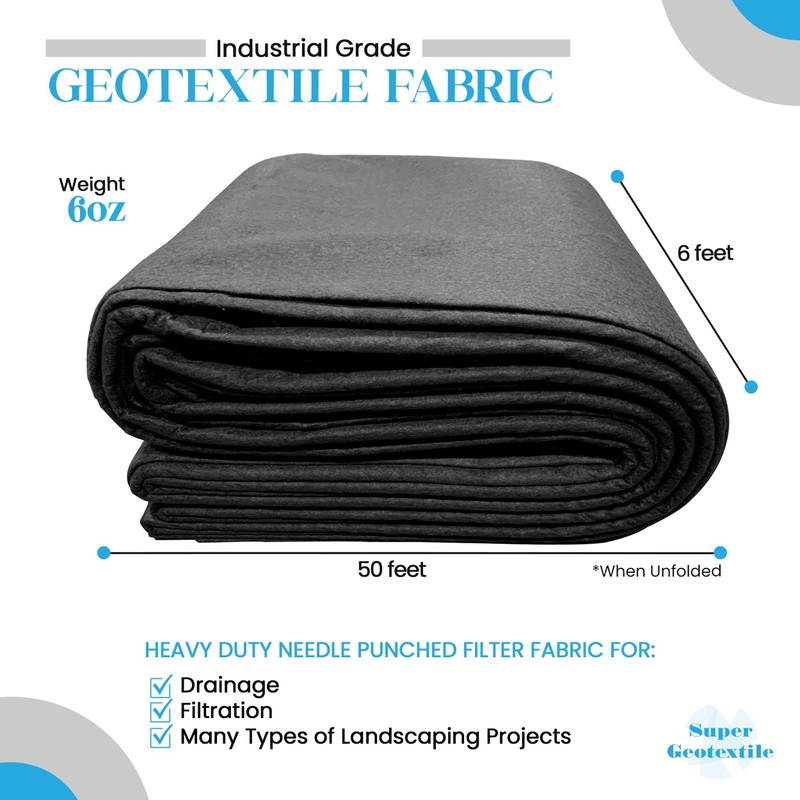Super Geotextile 4, 6, 8 oz Non Woven Fabric for