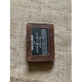 SEDONA Buffalo Leather Business Card Case, gusset both sides with id