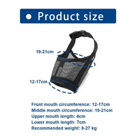 XYTAHDM Pack of 2 Muzzles for Dogs, Nylon Muzzle for Dogs, Adjustable Loop, Soft Muzzle for Medium Dogs, Prevents Barking, Biting and Chewing, Suitable for 4-12 kg (S)