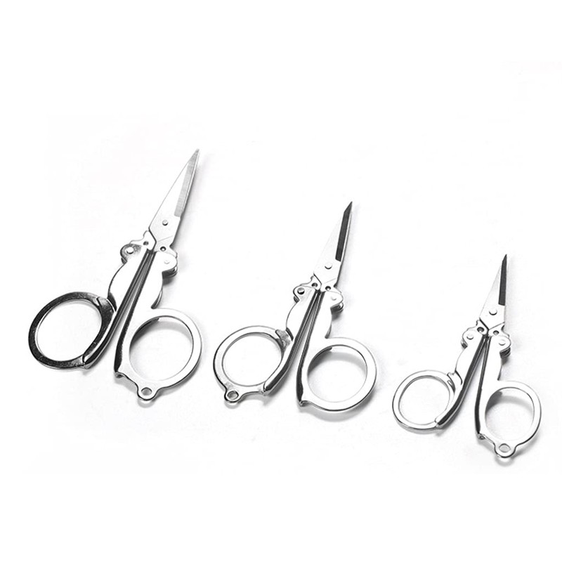 QWQJ Stainless Steel Folding Scissors - Compact, Portable & Functional