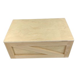 Shadow Breeze Large Wooden Box with Drop Lid | Rustic Keepsake Storage Crate (13" x 8" x 5.5")