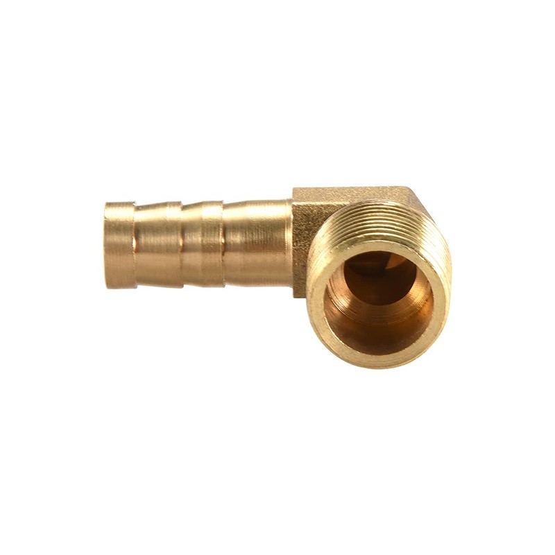 sourcing map Brass Barb Hose Fitting, 90 Degree Elbow 10mm