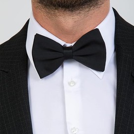 ZKSXOA Adjustable Bowtie,Tux Bowtie Formal Classic Pre-Tied Bow Tie, Men Bowtie Pre-Tied Bow Tie Formal Neck Bowtie for Parties (Black, 1 Piece)